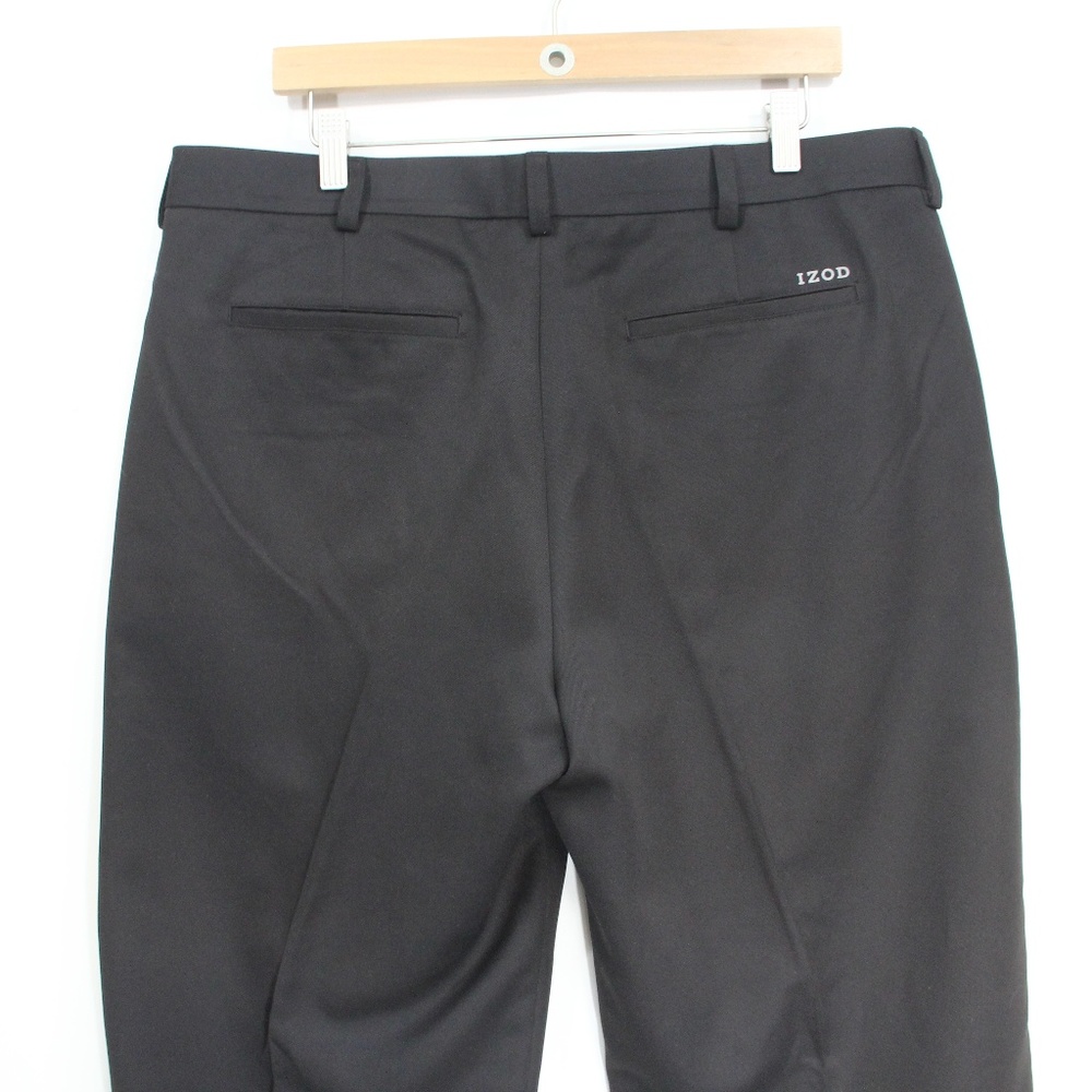 Izod Men Golf Pants 36 x 32 Flat Front Black Slacks - Picture 4 of 7